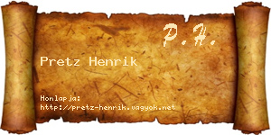 Pretz Henrik névjegykártya